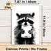 Raccoon With Toilet Paper Painting Poster, Monochrome Realistic Animal Portrait Poster, Humorous Quirky Decor Ideal For Bathroom, Living Room_maomaolike.com