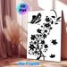 Floral & Butterfly Painting Poster, Minimalist Monochrome Silhouette Poster, Sleek Nature-inspired Decor Ideal For Living Room, Bedroom_maomaolike.com
