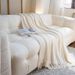 Nordic Simple Solid Color Tassel Knitted Blanket Nap Blanket Air Conditioning Blanket Bed End Drape Knitted Blanket Sofa Cover Blanket Blanket_maomaolike.com