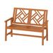 Outdoor Bench Wood 2-Person Patio Loveseat Chair With Geometric Backrest Construction For Up To 660 Lbs For Porch, Backyard, Patio, Etc_maomaolike.com
