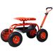 Rolling Garden Scooter Garden Cart Seat With Wheels And Tool Tray, 360 Swivel Seat,Red---refurbished_maomaolike.com