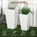 2-Pack Outdoor Planter Set, Flower Pots With Drainage Holes, Durable & Stackable Plant Pot, 22in & 18in, For Porch, Entryway, Patio, Yard, Garden, White_maomaolike.com