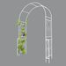Metal Garden Arch W55'' X H94.5'' Garden Arbor Trellis Climbing Plants Support Rose Arch Outdoor Arch Cream White_maomaolike.com