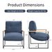 Modern Accent Chair, Comfy Chair With Removable Cushion, Vanity Chair With Wood Armrests For Living Room, Bedroom, Blue_maomaolike.com