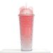 LUSQI 1PC 710ML Double Layer Bottle Creative Durian Large Capacity Portable Water Cup With Straw & Cute Bow Tie_maomaolike.com