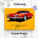 Vintage Karmann Ghia Car Painting Poster, Vibrant Retro Graphic Poster, Stylish Automotive Decor Suitable For Garage, Man Cave Or Living Room_maomaolike.com