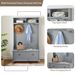 Modern Classic Hall Tree With Shoe Rack Bench And Coat Hooks For Hanging Storage, Entryway Bench With Open Shelves And Shoe Cabinets 40.16"W*18.58"D*64.17"H White_maomaolike.com