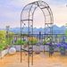 Metal Garden Arch With Doors Garden Arbor Trellis Climbing Plants Support Arch Outdoor Arch Wedding Arch Party Events Archway Black_maomaolike.com
