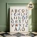 Medieval Alphabet Painting Poster, Vintage Illuminated Manuscript Style Poster, Each Letter Featuring Medieval Figures & Mythical Creatures_maomaolike.com