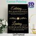 Islamic Home Dua Painting Poster, Luxe Gold-on-black Decorative Poster, Features Traditional Entry & Leaving Home Religious Verses With Floral_maomaolike.com