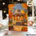 Autumn Gazebo Painting Poster, Vibrant Impressionist-style Poster Featuring Warm-toned Fall Gazebo With Golden Foliage And Houses, Adds Cozy Seasonal_maomaolike.com