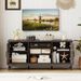 Farmhouse TV Stand For TVs Up To 65 Inch Entertainment Center With 2 Storage Cabinets & Position Adjustable Shelf Adjustable Foot Pads_maomaolike.com