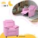 Qaba Kids Recliner Chair, Toddler Leather Sofa Lounge Chair With Armrest, Footrest, Headrest For Boys And Girls 3-9 Years Old, Pink_maomaolike.com