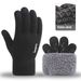 Anti Slip Double-layer Velvet Touch Screen Gloves For Men's Outdoor Knitted Warm Split Finger Gloves_maomaolike.com