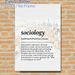 Sociology Definition Painting Poster, Witty Watercolor Cityscape Poster, Humorous Academic Definition Decor Ideal For Study Rooms, Offices_maomaolike.com