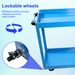 Tool Cart On Wheels, Heavy Duty Steel Utility Cart W/Lockable Wheels, 400 LBS Capacity Industrial Service Cart For Garage, Warehouse, Workshop (Two-layer Bright Blue)_maomaolike.com