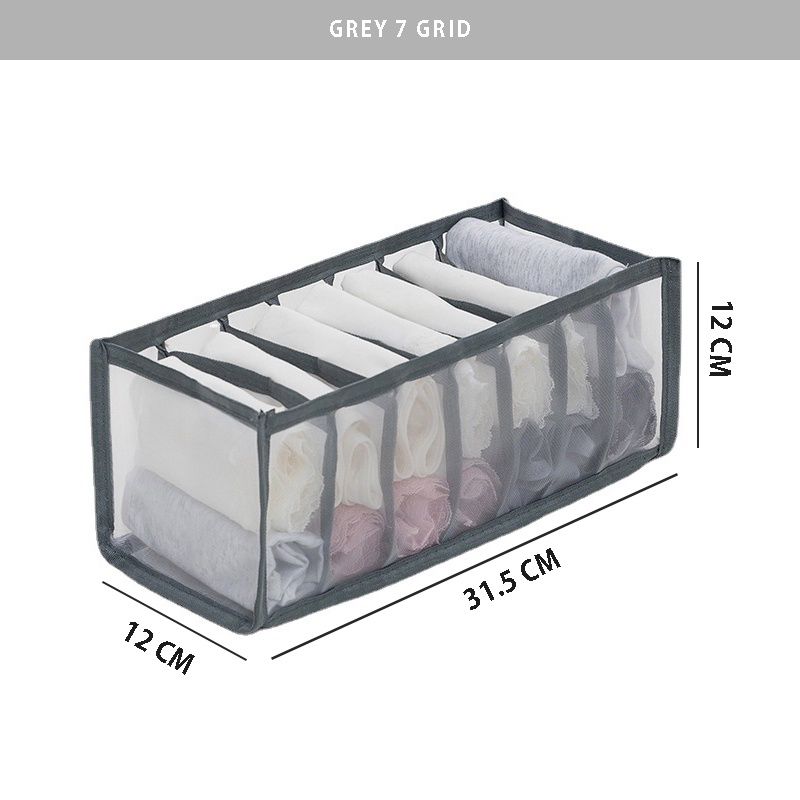 6/7/9/11 Grids Mesh Foldable Drawer Organizer Stackable Underwear Closet Storage Box
_maomaolike.com