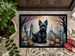 Scottish Terrier Spooky Halloween Doormat Front Door Mat Indoor Outdoor Rugs For Entryway, Non Slip Washable Low Pile, 24H X 36W_maomaolike.com