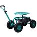 Rolling Garden Scooter Garden Cart Seat With Wheels And Tool Tray, 360 Swivel Seat,Green--refurbished_maomaolike.com