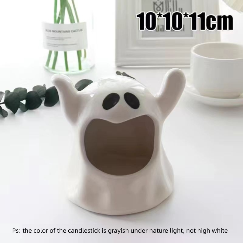Halloween Candle Holder Cute Desktop Little Ghost High-Value Gift Niche Exotic High-End Decor Ins Style_maomaolike.com