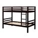 Twin Over Twin Bunk Bed With Thick Posts,Wooden Bunk Bed With High Guardrail And Ladder For Kids, Teens, Dorm Rooms, And Guest Rooms,No Box Spring Needed,Espresso_maomaolike.com