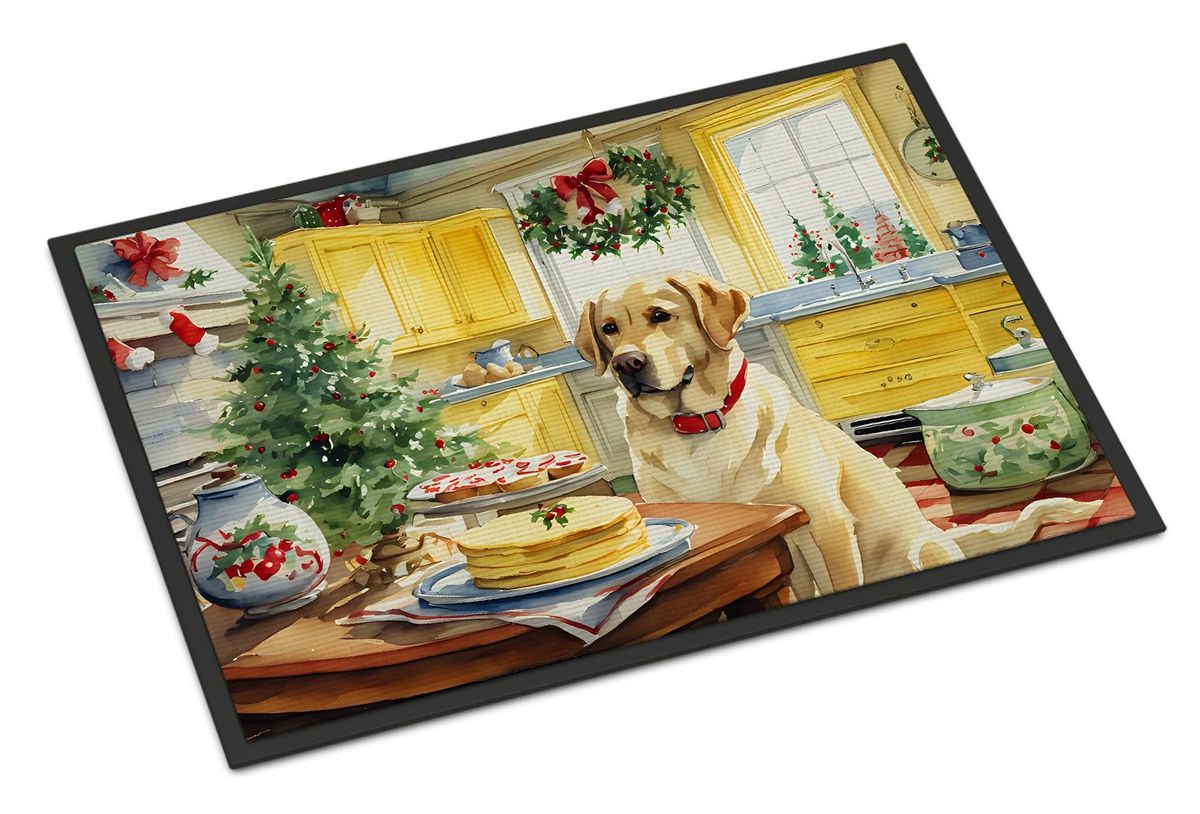 Labrador Retriever Christmas Cookies Doormat Front Door Mat Indoor Outdoor Rugs For Entryway, Non Slip Washable Low Pile, 24H X 36W_maomaolike.com