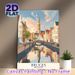 Bruges Belgium Canal Cityscape Painting Poster, Vibrant Retro-style Scenic Poster With Historic Buildings & Canal Reflections, Delicate Travel-themed_maomaolike.com