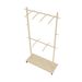 Solid Wood Garment Clothes Drying Rack With 6 Wooden Hangers, Space-Saving Design, Adjustable Shelf, And Wheels For Easy Mobility – Perfect For Bedroom, Living Room, Or Entryway_maomaolike.com