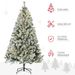Prelit Artificial Christmas Tree Holiday Décor With Snow Flocked Branches, Warm White Or Colorful LED Lights, Steel Base_maomaolike.com