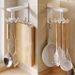 Gun Gray Kitchen Rotating Hook No-Drill Wall-Moed Storage Rack For Spatulas, Spoons, Cutting Boards, Adhesive Wall_maomaolike.com