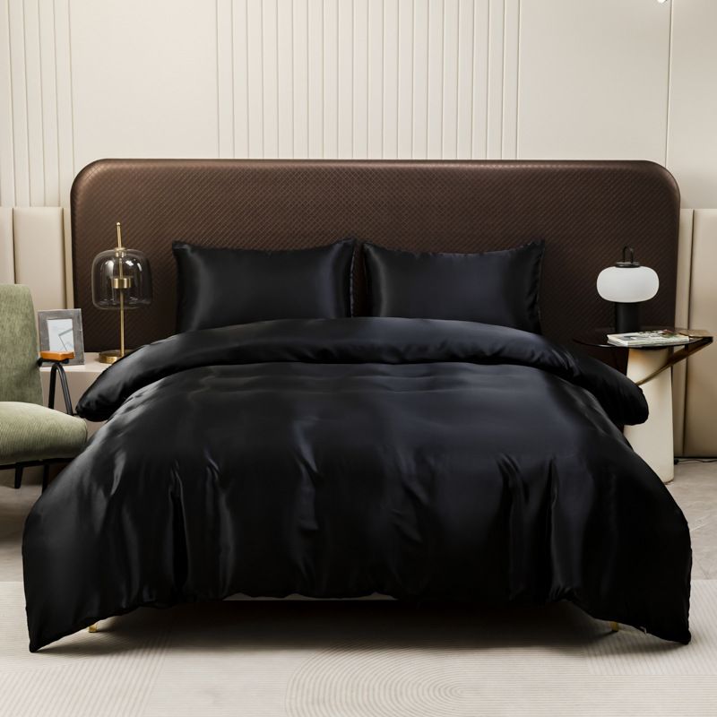 Silky Satin Quilt Cover Three Piece Set Full Sizes For Europe And The United States Bedding_maomaolike.com