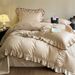 Wholesale INS Girl Heart French Skin-Friendly Brushed Four-Piece Princess Style Pleated Ruffled Lace 4-Piece Set_maomaolike.com