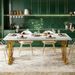 Modern Dining Table With Marble Tabletop For 4-6 People_maomaolike.com