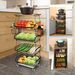 5 Tier Fruit Basket For Kitchen Organizers And Storage, Stackable Metal Wire Basket Stand Cart With Wheels For Fruit Vegetable_maomaolike.com