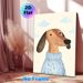 Dachshund Themed Painting Poster, Warm Cute Illustrated Dachshund In Floral Sweater With Cloud Backdrop Poster, Charming Decor Option For Living Room_maomaolike.com