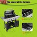 Propane Grill 4 Burner Barbecue Grill Stainless Steel Gas Grill With Side Burner And Thermometer For Outdoor BBQ, Camping_maomaolike.com