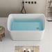 49'' Acrylic Freestanding Soaking Bathtub, Square-shape Japanese Soaking Hot Tub, Chrome Overflow And Quick Drain, Glossy White 26A01-49_maomaolike.com