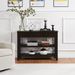 Retro Design Console Table With Two Open Shelves, Pine Solid Wood Frame And Legs For Living Room_maomaolike.com