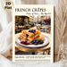 French Crêpes Painting Poster, Vintage Parisian Café Style Illustrated Poster, Appetizing Berry-topped Crêpes Design, Ideal For Kitchen And Dining_maomaolike.com