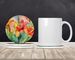 Lilies In Watercolor Large Sandstone Coasters Pack Of 4 Absorbent Round Coasters Decor Gifts For Men Or Women, 4 In, Multicolor_maomaolike.com