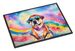 Pug Hippie Dawg Doormat Front Door Mat Indoor Outdoor Rugs For Entryway, Non Slip Washable Low Pile, 24H X 36W_maomaolike.com