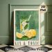Gin & Tonic Themed Painting Poster, Soft-hued Illustrative Cocktail & Lemon Scene Poster, Refreshing Decor Choice For Kitchen, Bar Or Dining Space_maomaolike.com