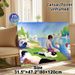Riverbank Leisure Painting Poster, Impressionist-style Serene Riverbank Scene With Relaxing Figures Poster, Timeless Artistic Wall Decor Suitable For_maomaolike.com