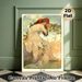Summer Maiden Painting Poster, Elegant Art Nouveau Style Poster, Graceful Maiden With Red Floral Crown By Waterside, Delicate Vintage Decor Ideal For_maomaolike.com