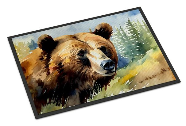 Grizzly Bear Doormat Front Door Mat Indoor Outdoor Rugs For Entryway, Non Slip Washable Low Pile, 24H X 36W_maomaolike.com
