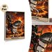 Death Tarot Card Painting Poster, Dark Gothic Dramatic Skeleton Knight On Horse With Erupting Volcano Poster, Mysterious Tarot-inspired Decor Ideal_maomaolike.com
