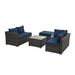 Patio Furniture, Outdoor Furniture, Seasonal PE Wicker Furniture, 4 Set Wicker Furniture With Tempered Glass Coffee Table,_maomaolike.com