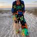 Women's Clothing Fashion Printed Leisure Vacation Style Suit _maomaolike.com