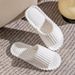 Solid Color Flat Heel Women Indoor And Bedroom Lightweight Comfort Non-slip Open-toe Breathable Slippers For All Season_maomaolike.com