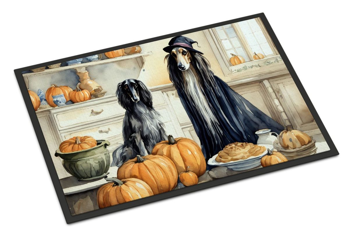 Afghan Hound Fall Kitchen Pumpkins Doormat Front Door Mat Indoor Outdoor Rugs For Entryway, Non Slip Washable Low Pile, 24H X 36W_maomaolike.com